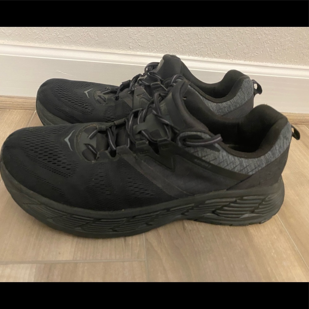 HOKA ONE ONE GAVIOTA 2 WIDE BLACK SIZE 15 2E Used